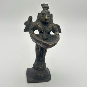 Vintage Brass Hindu Goddess Deepalakshmi Incense or Oil Burner